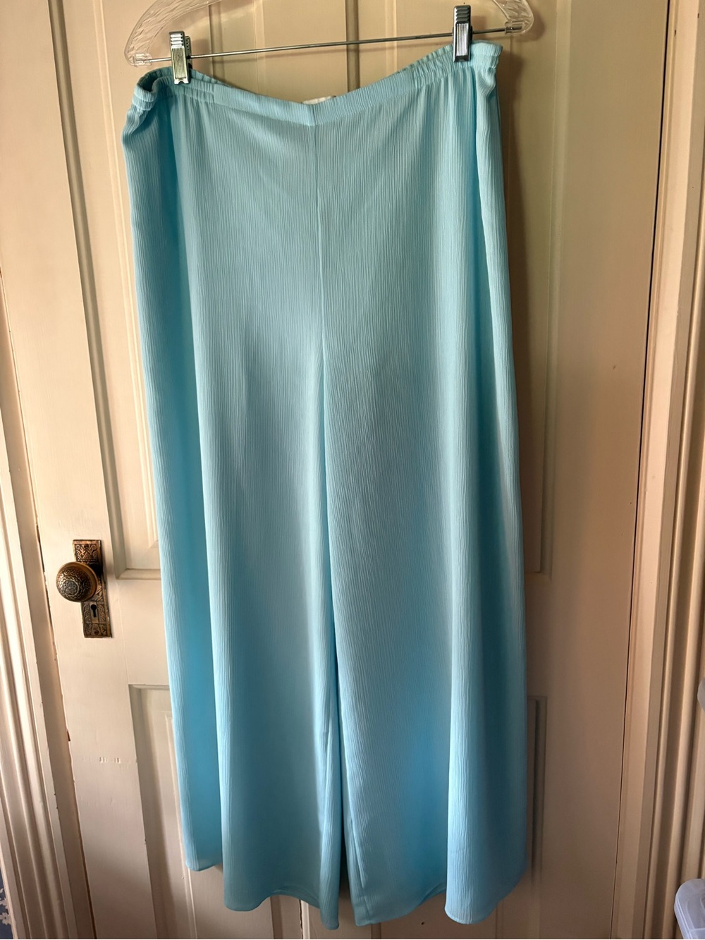 Light Aqua Wide-Leg Palazzo Pants